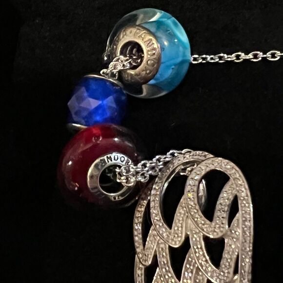 Pandora Sterling Silver Angel Wing Neckace and Beads Retired EUC - Picture 4 of 8